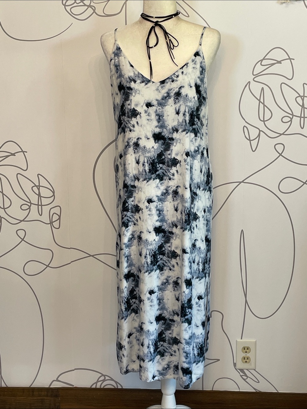 Double Zero Tie-Dye Midi Slip Dress size L